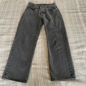 Levi’s 501 ‘90s Ankle Faded Black 100% Cotton Denim Jeans Straight 26 x 27